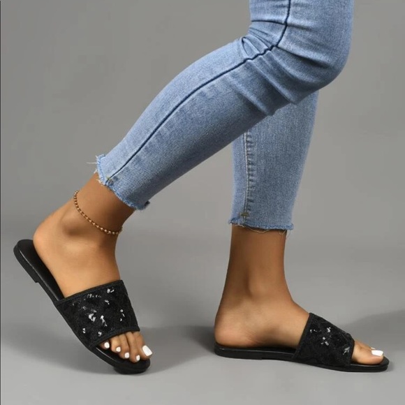 Sequin Decor Slide Sandal - Picture 5 of 7